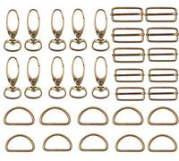 OUZRTG Paquet de 30 3 anneaux à motif D À toute épreuve Boucle coulissante Fermoir mousqueton en métal pour sac de couture bricolage, Bourse, Sac à dos,Sangle, Accessoires-Bronze