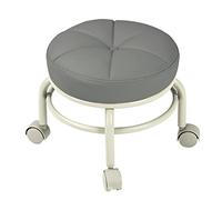 OUZVI Tabouret bas à roulettes, tabouret de pédicure, siège roulant, tabourets courts à roulettes pivotantes universelles en cuir, petits tabourets sur roues pour Gar Grey (gris 1)