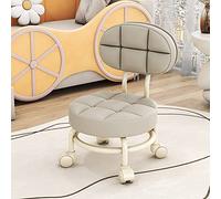 OUZVI Tabouret roulant, tabouret à roulettes bas, tabouret roulant rond, tabouret roulant, coussin de scoot, tabouret de pédicure, C (H)