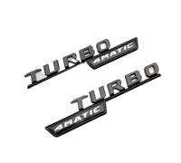 OVAIRES Autocollants de Logo de Voiture en Lettres chromées Noires 3D, adaptés for Mercedes A45S AMG W177, Accessoires Turbo 4matic, emblème de Coffre arrière(TB Black 2pcs)