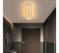 Oval Ceiling, 120cm 70W White+Black/Gold Metal Strip Ceiling LED, and Fashionable Chandelier, Suitable for Cloakroom on Entrance Balcony (Gold+Whit