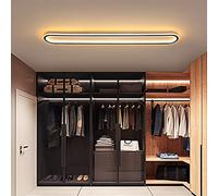 Oval Ceiling, 120cm 70W White+Black/Gold Metal Strip Ceiling LED, and Fashionable Chandelier, Suitable for Cloakroom on Entrance Balcony (Gold+Whit