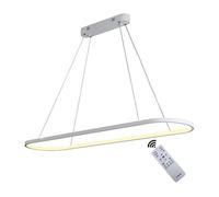 Oval Dining Table Lamp, Acrylic LED Pendant Height Adjustable Metal Aluminium Ring Chandelier Fixture Ceiling Light Fixtures