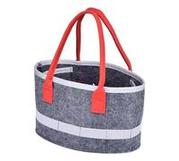 Oval Felt Picnic Tote - Portable Carrying Pouch, Foldable Storage Case, Organizer for Audio Players | Kids Travel Toy Bag, Arts & Crafts Storage, Picnic Container with Handles, Home, Travel, School