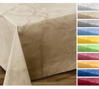 OVAL ROUND ECKIG, nappe de jardin en toile cirée, taille et motif au choix, Plastique, beige, Eckig 140x220 cm