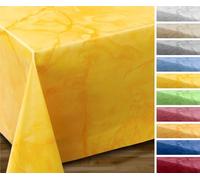 OVAL ROUND ECKIG, nappe de jardin en toile cirée, taille et motif au choix, Plastique, jaune, Eckig 140x160 cm