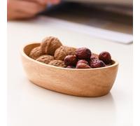 Oval Wooden Serving Tray 24cm Boat Shape(D) | Elegant boat shape, unique irregular design, stylish table accent, perfect for modern dining