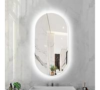 Ovale LED rétro-éclairé Miroir de Salle de Bain Dimmable 3 Température de Couleur Miroir Intelligent Lumière LED Miroir de Maquillage Mural avec Cadre en Alliage d'aluminium (Color : White F