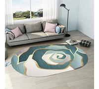Ovale Tapis Design Moderne Poils Court Interieur Exterieur Antidérapant et Lavable, Résistant à la Tache, Polyester,Plusieurs Tailles Roses tourbillonnantes Vert foncé et Blanches,120 x 170 cm