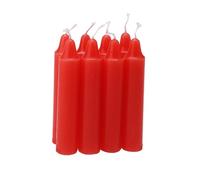Ovaletta Lot de 8 bougies à tige rouges, bougies à tige courtes, bougies de table, bougies rouges, bougies d'urgence, 2,1 x 10,8 cm