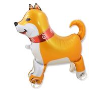 Ovanda Ballon en aluminium pour chien - Walking Dog - Avec roues - Ballon 3D - Décoration d'anniversaire - Jouet pour enfants