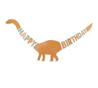 Ovanda Bannière d'anniversaire Dino Happy Birthday, guirlande d'anniversaire pour enfants, décoration d'anniversaire dinosaure, guirlande de fanions pour enfants, fête à thème pour enfants