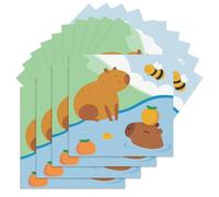 Ovanda Capybara - Lot de 24 serviettes en papier - 33 x 33 cm - Capybara - Serviettes pour anniversaire d'enfant garçon et fille - Décoration de fête d'anniversaire