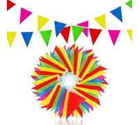Ovanda Guirlande de fanions d'extérieur résistante aux intempéries 80 m avec 150 drapeaux, cuisine boueuse pour enfants, extérieur, guirlande décorative pour mariage, fête, maison, festival