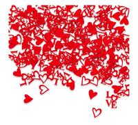 Ovanda Lot de 100 confettis rouges en forme de cœur - Décoration de mariage - Décoration de Saint-Valentin - Confettis en forme de cœur - Confettis en forme de cœur - Confettis de mariage - Décoration