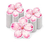 Ovanda Lot de 20 serviettes à fleurs roses de 32 cm pour décoration de | Lot de 20 serviettes en papier en forme de fleur de cerisier, 16 cm pliées et 32 cm dépliées, pour mariage