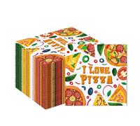 Ovanda Lot de 20 serviettes à pizza pour anniversaire, fête à pizza, cocktail, fête à pizza, accessoires de fête