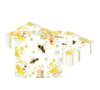 Ovanda Lot de 20 serviettes de table décoratives en forme d'abeille, 33 x 33 cm, décoration de table d'anniversaire, décoration de table pour fête prénatale, printemps, décoration de table