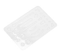 OVAQUIXI 10Pcs 27 Trous Effaçant Bouclier Polyvalent Modèle de Dessin Technique Règle de Modèle avec Acier Inoxydable Ultra Mince pour Dessiner des Croquis et des Corrections de Dessin (clair)