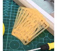 OVAQUIXI 10Pcs 27 Trous Effaçant Bouclier Polyvalent Modèle de Dessin Technique Règle de Modèle avec Acier Inoxydable Ultra Mince pour Dessiner des Croquis et des Corrections de Dessin (ORANGE)