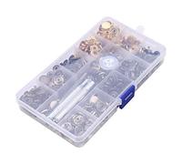OVAQUIXI 120 SETS KIT METAL SNAP SNITENERS, BOUTONS DE BRASS POUR LES OUTILS DE FIXATION VOSSEMENTS, Idéal POUR Fabriquer l'artisanat et Vêtements avec 4 Couleurs, une Application Large, une