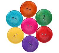 OVAQUIXI 150 Pièces Bouton de Couture en Bois Naturel Mignon Forme de Bol 2 Trous Boutons Colorés 30mm pour Bricolage Vêtements Artisanat