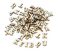 OVAQUIXI 200 Pièces Copeaux de Bois en Forme de Lettre Planche de Bois Jouet Éducatif Décoration Artisanale pour Projets de Bricolage Support D'Artisanat Exquis pour Développer les Compétences des