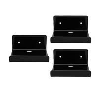 OVAQUIXI 3 Pièces Petites étagères Flottantes, Mini étagère de Rangement Flottante Murale en Acrylique avec Adhésif, pour Caméra de Figurine de Plante dans la Cuisine de Salle de Bain (Black)