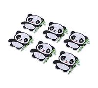 OVAQUIXI 6 Pièces Panda Patch Cotton Clothing Tapis pour les Vêtements de Sac à Dos, Patches Définies par L'utilisateur de Ponts pour L'artisanat