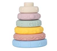 OVAQUIXI Anneaux Empilables Sensoriels à Croquer pour Bébés, Cercles Colorés et Doux Qui Développent des Compétences Pratiques et la Reconnaissance des Chiffres à Partir de 3 Ans