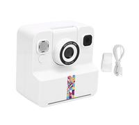 OVAQUIXI Appareil Photo à Instantanée pour Enfants, Appareil Photo Numérique avec Zoom 16x, écran de 2,4 Pouces, Vidéo 1080P, 5 Impressions Couleur, 22 Images, 4 Effets Miroir