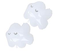 OVAQUIXI Ballons Cloud en Feuille d'aluminium, Paquet de 2, 28 X 23 Pouces, Ensemble de Décoration de Fête avec Sarbacane pour Enfants, Baby Shower, événements Intérieurs et Extérieurs