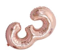 OVAQUIXI Ballons Numériques en or Rose de 40 Pouces, Ensemble de Chiffres en Aluminium de 0 à 9, Décor de Fête D'anniversaire et de Mariage avec Flotteur à Hélium, Stockage Réutilisable (numéro 3)