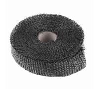 OVAQUIXI Bande Thermique d'échappement de 5 M, Ruban Isolant en Fibre de Verre avec 4 Attaches en Acier Inoxydable, Résistance aux Hautes Températures pour Systèmes d'échappement de Voiture (BLACK)