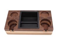 OVAQUIXI Boîte à café avec épissure en Bois de Noyer et Support de | Intérieur en Acier Inoxydable, Construction en érable Naturel et Noyer, Compatible avec Porte-filtre de 58 Mm, Stockage