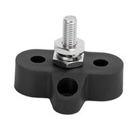 OVAQUIXI Bornier de Distribution d'énergie de Batterie Robuste DC 48 V M6 pour Voitures, Bateaux, Camping-cars, Base en Nylon Isolée, 1 Goujon M6, Idéal pour les Remorques (B (noir))