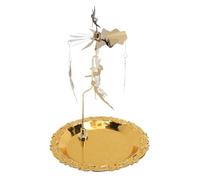 OVAQUIXI Bougeoir Rotatif, Support de Bougie Chauffe-Plat en Acier Inoxydable avec Plateau, Conception en Métal Tournant de 15 X 21 Cm, Décoration Suspendue pour Centre de Table de Mariage à la