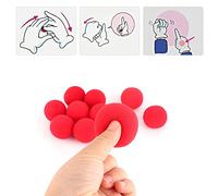 OVAQUIXI Boule en éponge Rouge 10 Pièces, Accessoires de Tours de Magie en Mousse Légère pour Débutants, Parfaits pour Les Spectacles de Comédie en Salle et Les Gags de Rue