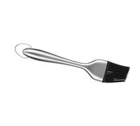 OVAQUIXI Brosse en Silicone Flexible pour Rôtir Le Barbecue, Manche en Acier Inoxydable, Durable, Résistant à la Chaleur, Essentiel de Cuisine (Manche Droit 20cm)