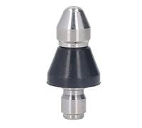 OVAQUIXI Buse à Jet pour Nettoyeur Haute Pression, Compacte et Pointue, 5000PSI, pour Nettoyage Multi-surfaces, en Acier Inoxydable, 1 Pièce (Tête centrale arrière 6 trous 3/8 po NPT)