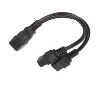 OVAQUIXI Câble d'alimentation Double IEC320 C19 vers C20, 12,6 Po/0,32 M 20A 125V Cordon Séparateur en Y 1x C20 Mâle vers 2X C19 Femelle pour Lampe de Bureau Moniteur LCD