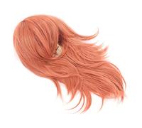 OVAQUIXI Casquette Réglable Orange Marron Longue Perruque Haute densité pour Femmes Moelleux Anime Cosplay Perruque pour les Soirées à Thème
