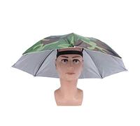 OVAQUIXI Chapeau Parapluie de Pêche Pliable, Chapeau de Pluie avec Bandeau élastique, Cordon de Serrage pour la Pêche en Plein Air, Le Camping et la Randonnée (Camouflage)