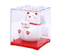OVAQUIXI Chat Ondulant Solaire, Lucky Maneki Neko Se Balance Automatiquement avec Capteur Solaire, pour Tableau de Bord de Voiture, Maison, Bureau, Décoration de Bureau, Cadeaux