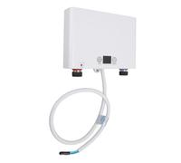 OVAQUIXI Chauffe-eau sans Réservoir, Chauffe-eau électrique instantané 220 V pour Cuisine et Salle de Bain, Mini Conception en Acier Inoxydable 5 500 W avec Contrôle de Température Sûr