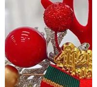 OVAQUIXI Christmas Hair Clip with Plush Antlers (14# perles rouges en