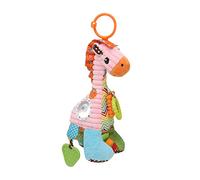 OVAQUIXI Cloche de Hochet de Poussette en Peluche Girafe de Couleur Vive, Jouet Suspendu Portable pour Le Confort et Le Divertissement de bébé