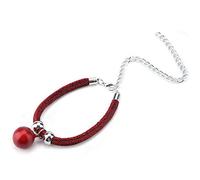 OVAQUIXI Collier pour Chat Collier Réglable en Nylon pour Animaux de Compagnie avec Cloche et Chaîne d'extension 20 à 38 Cm de Style Japonais Fait à la Main pour Chatons Chiots Photo Fête Mariage