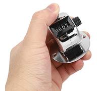 OVAQUIXI Compteur Manuel Mécanique à 4 Chiffres, Dispositif de Comptage Portatif en Acier Inoxydable, Clicker Numérique avec Base Amovible pour Le Comptage des Entrepôts D'usine D'aéroport