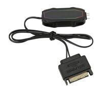 OVAQUIXI Contrôleur ARGB de Boîtier PC, Interface 5 V 3 Broches, Supports d'alimentation SATA, Câble Séparateur en Y, Vitesse/luminosité Indépendante du Commutateur, Contrôle sans Fil de